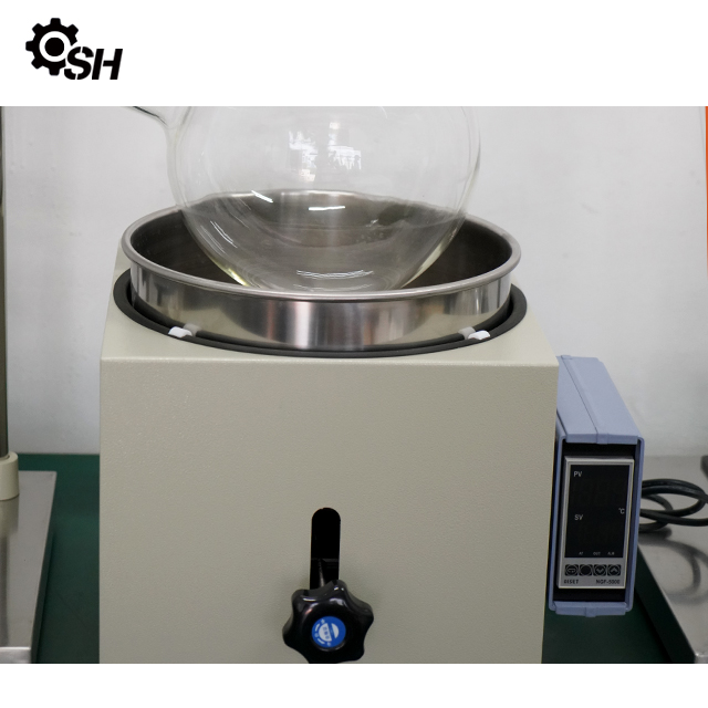 Desktop rotary evaporator with hand lift and oil bath