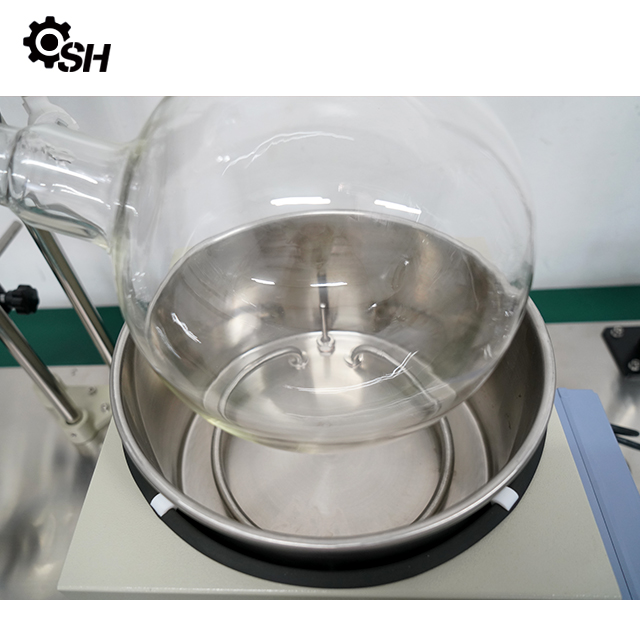 Desktop rotary evaporator with hand lift and oil bath